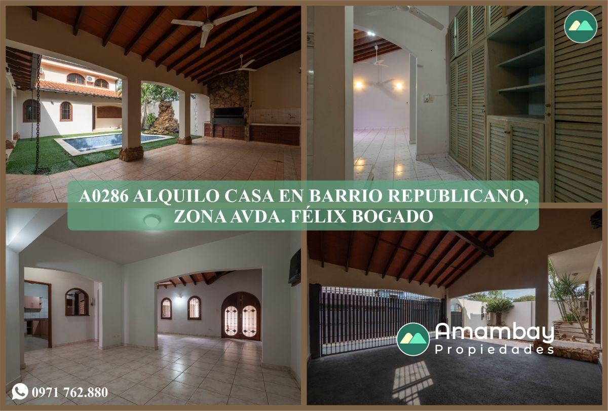 A0286 ALQUILO CASA EN ASUNCIÓN, BARRIO REPUBLICANO
