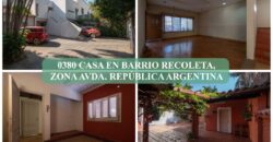 0380 CASA EN BARRIO RECOLETA, ZONA AVDA. REPÚBLICA ARGENTINA