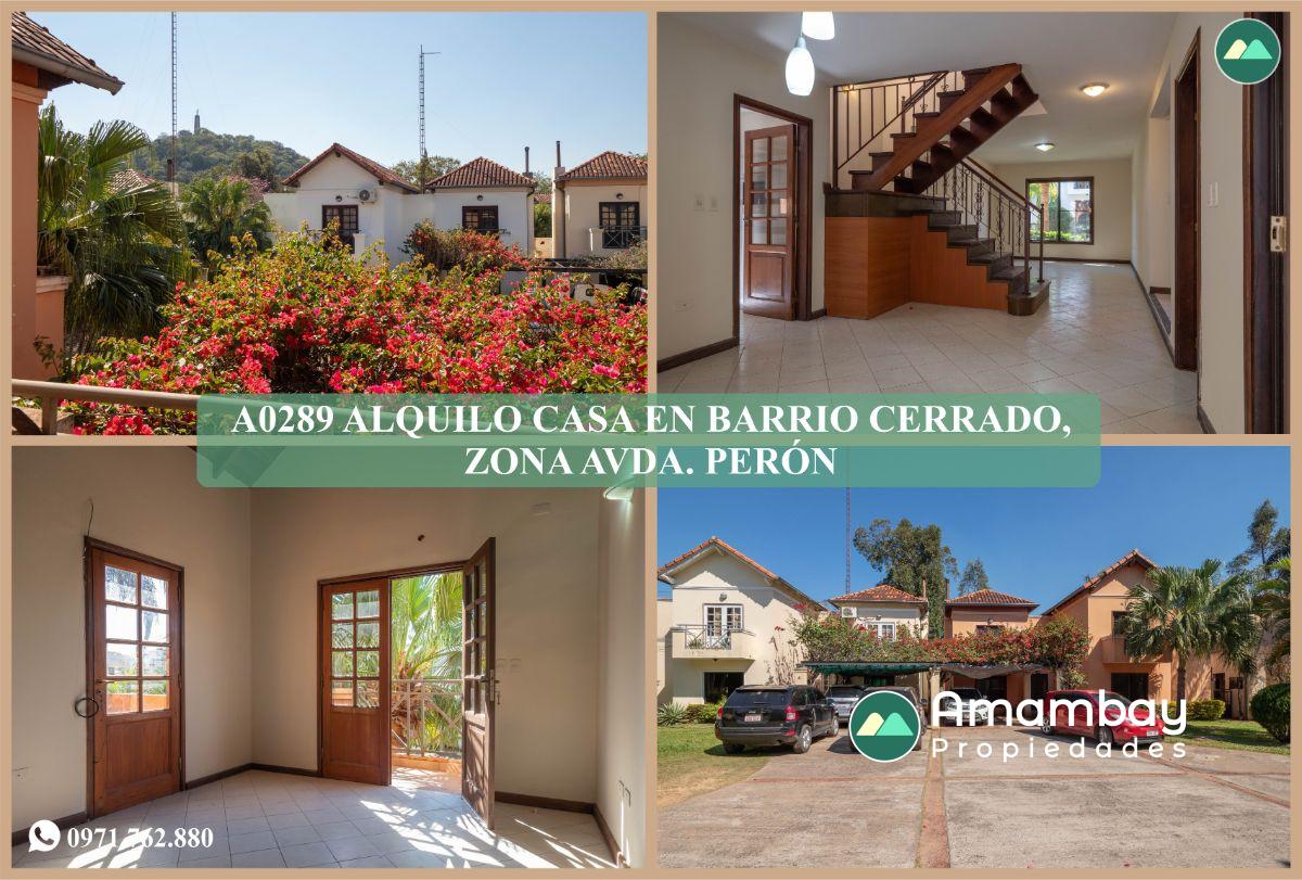 A0289 ALQUILO CASA EN BARRIO ITÁ ENRAMADA, ZONA AVDA. PERÓN