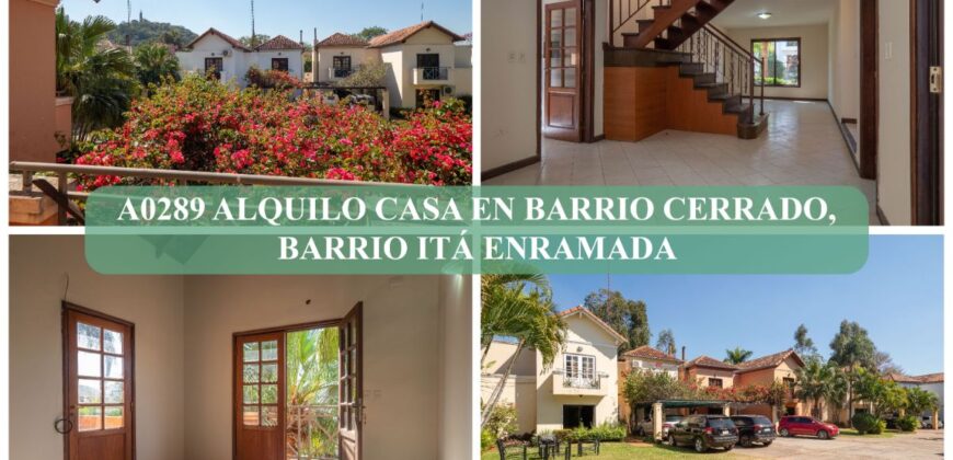 A0289 CASA EN BARRIO ITÁ ENRAMADA, ZONA AVDA. PERÓN