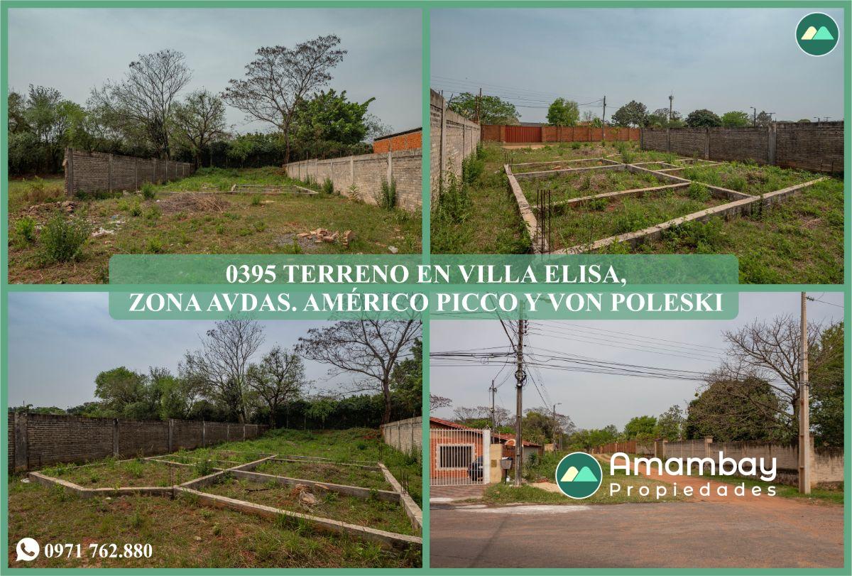 0395 TERRENO EN VILLA ELISA, ZONA AVDAS. AMÉRICO PICCO Y VON POLIESKI