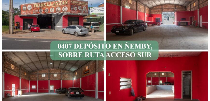 0407 DEPÓSITO EN ÑEMBY SOBRE ACCESO SUR, BARRIO PA´I ÑU