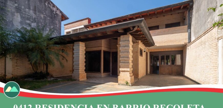 0412 RESIDENCIA EN BARRIO RECOLETA, ZONA DE LAS PALMERAS