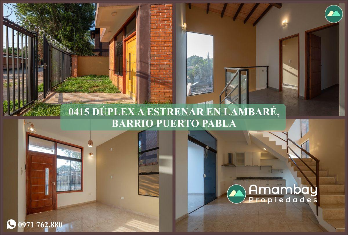 0415 DÚPLEX A ESTRENAR EN LAMBARÉ, BARRIO PUERTO PABLA