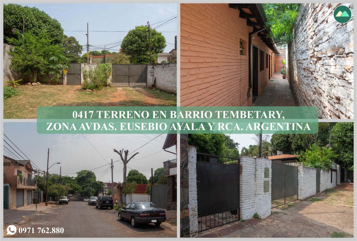0417 TERRENO EN BARRIO TEMBETARY, ZONA AVDA. REPÚBLICA ARGENTINA