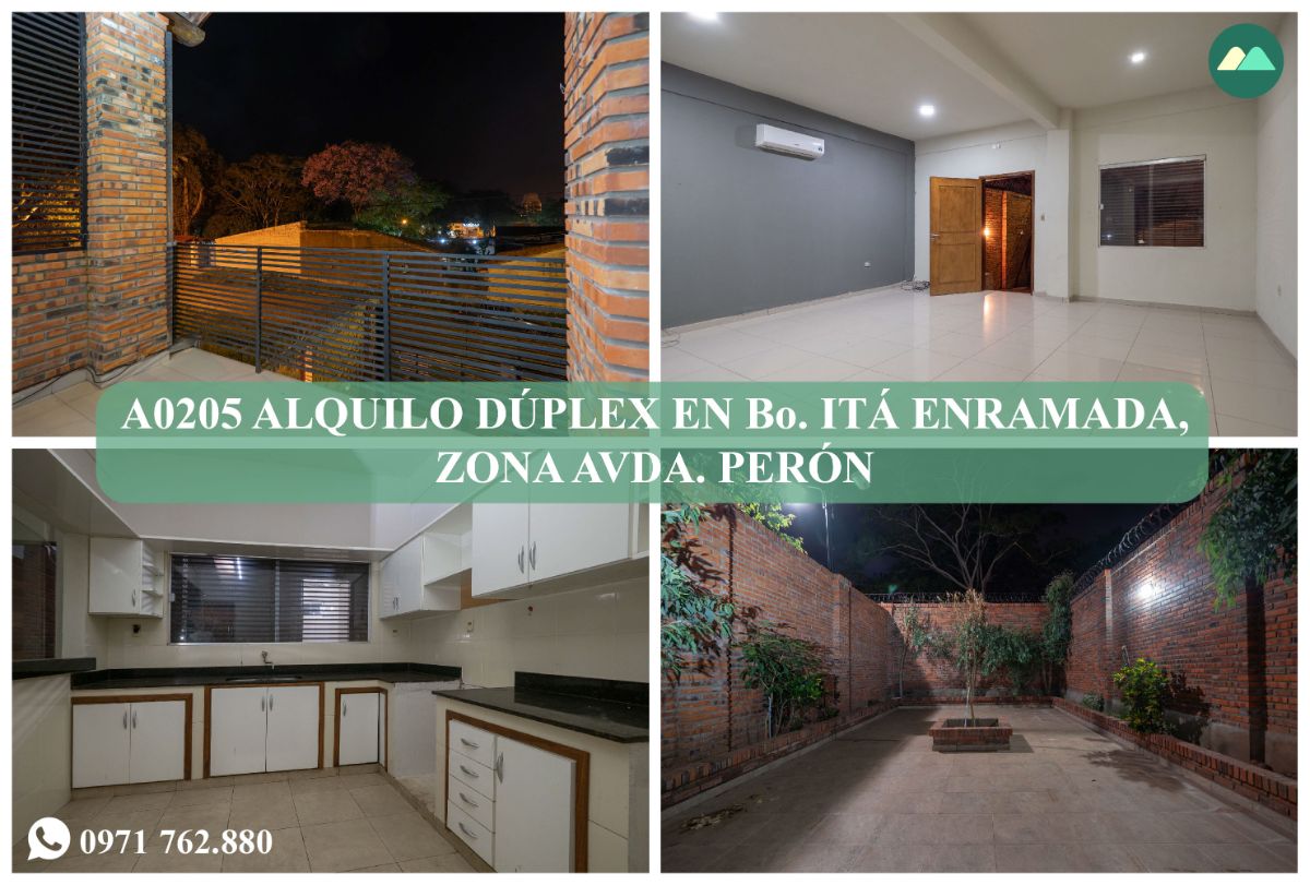 A0205 ALQUILO DUPLEX EN Bo. ITÁ ENRAMADA, ZONA AVDA. PERÓN