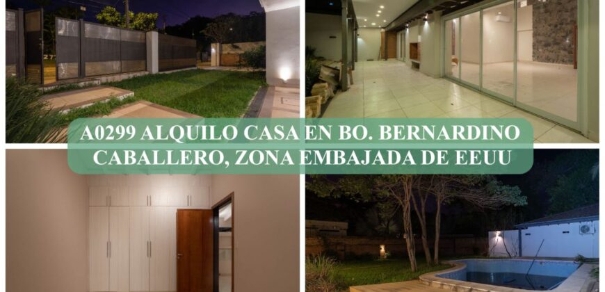 A0299 ALQUILO CASA EN BARRIO BERNARDINO CABALLERO, ZONA EMBAJADA EE.UU
