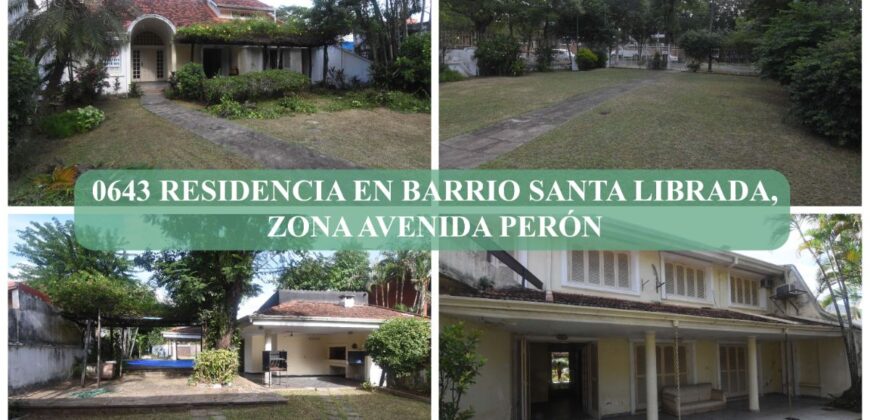 0643 RESIDENCIA EN BARRIO SANTA LIBRADA, SOBRE AVENIDA PERÓN