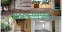 A0301 ALQUILO CASA EN ZONA COLEGIO CRISTO REY