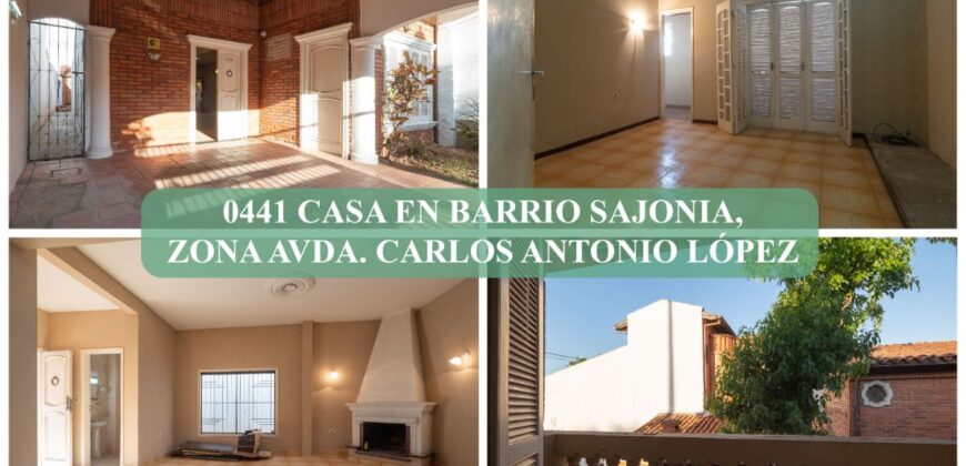 0441 CASA EN BARRIO SAJONIA, ZONA AVDA. CARLOS ANTONIO LÓPEZ