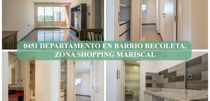 0451 DEPARTAMENTO EN BARRIO RECOLETA, ZONA SHOPPING MARISCAL