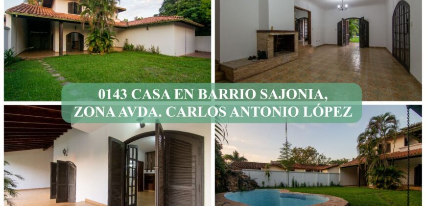 0143 CASA EN BARRIO SAJONIA, ZONA AVDA. CARLOS A. LÓPEZ