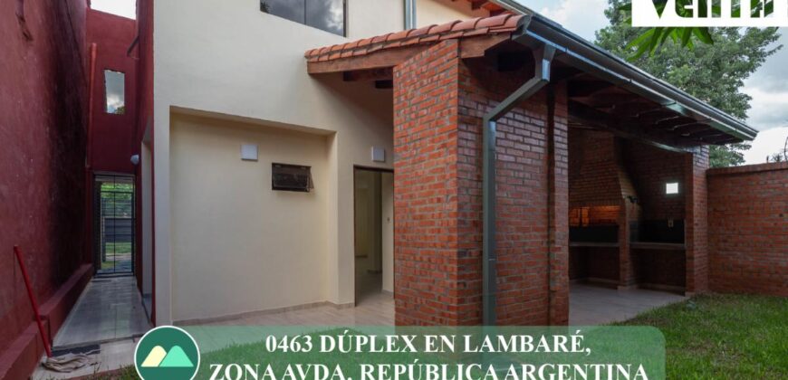 0463 DÚPLEX EN LAMBARÉ, ZONA AVDA. REPÚBLICA ARGENTINA