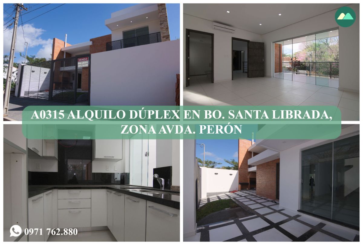 A0315 ALQUILO DÚPLEX EN BARRIO SANTA LIBRADA, ZONA AVDA. PERÓN