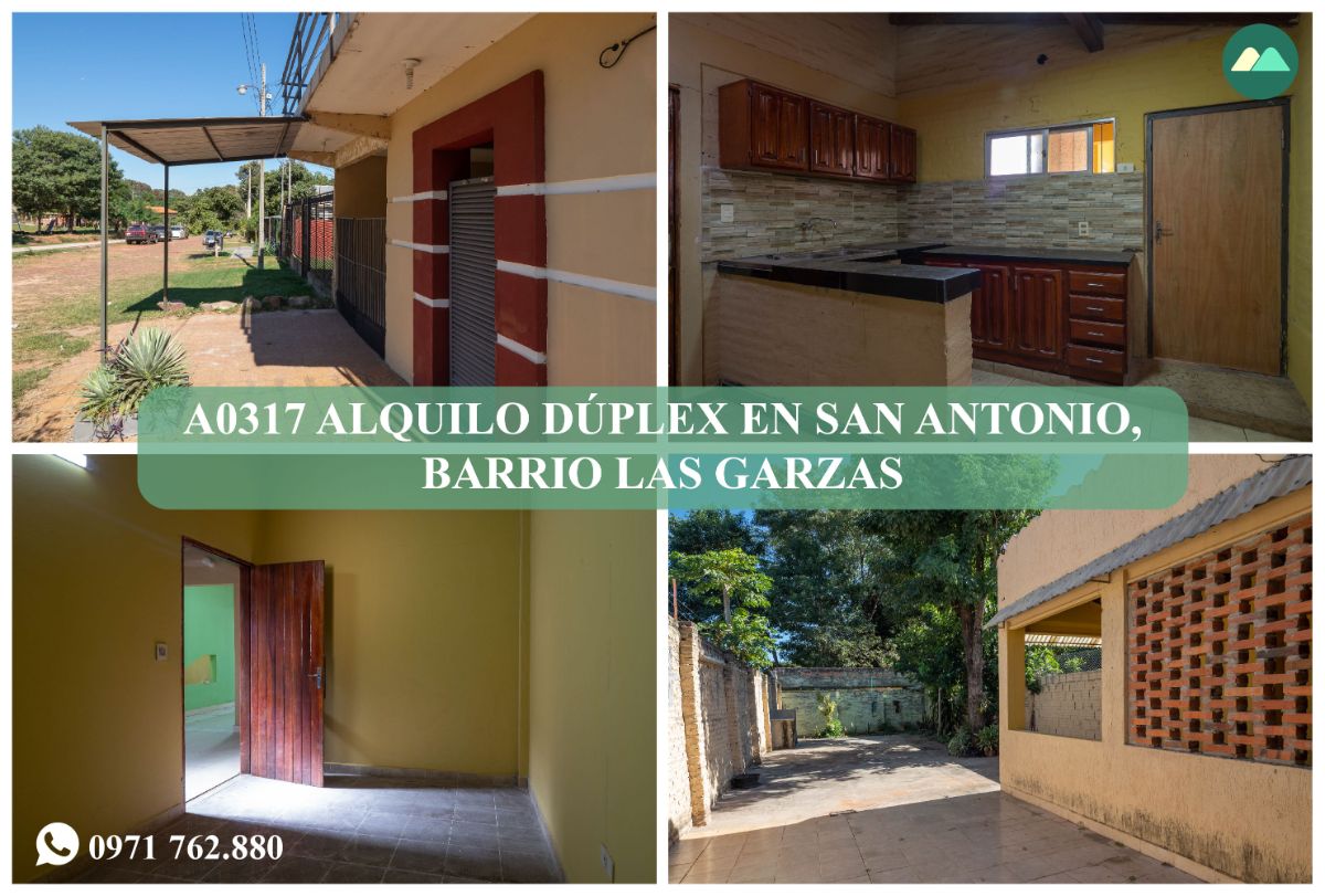 A0317 ALQUILO DÚPLEX EN SAN ANTONIO, BARRIO LAS GARZAS