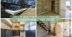 A0061 ALQUILO DÚPLEX EN LAMBARE, BARRIO PARQUES DEL YACHT