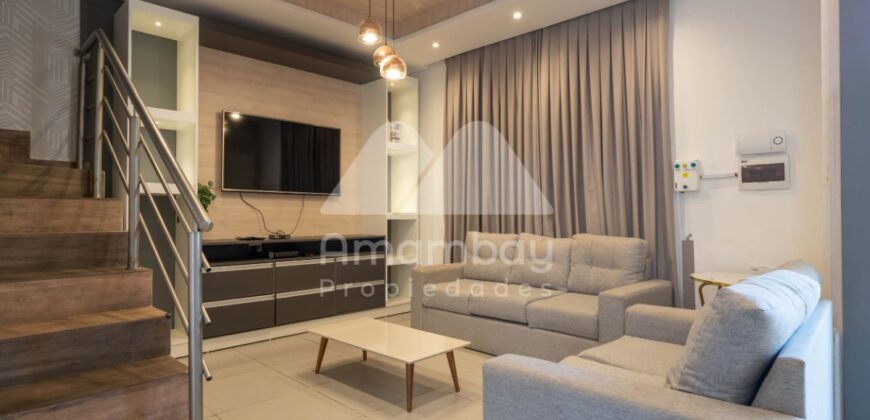 A0322 ALQUILO DÚPLEX AMOBLADO EN LAMBARÉ, ZONA YACHT Y GOLF CLUB