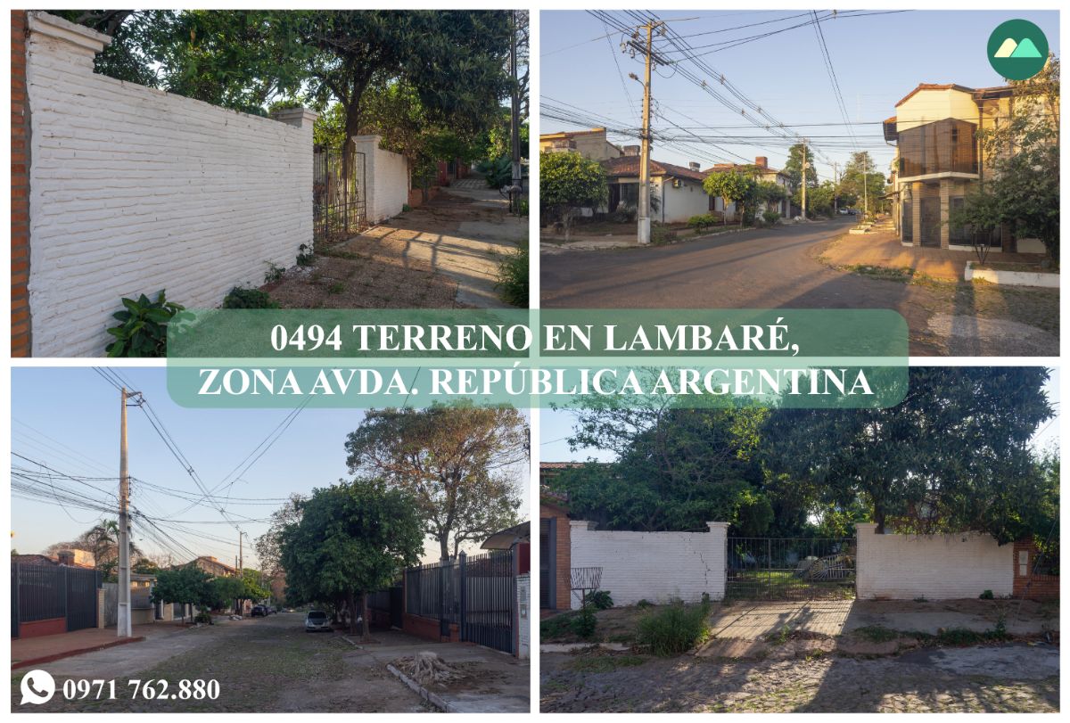 0494 TERRENO EN LAMBARÉ, ZONA AVDA. REPÚBLICA ARGENTINA