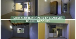 A0089 ALQUILO DÚPLEX EN LAMBARE, BARRIO KENNEDY