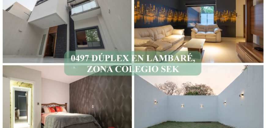 0497 DÚPLEX EN LAMBARÉ, ZONA COLEGIO SEK