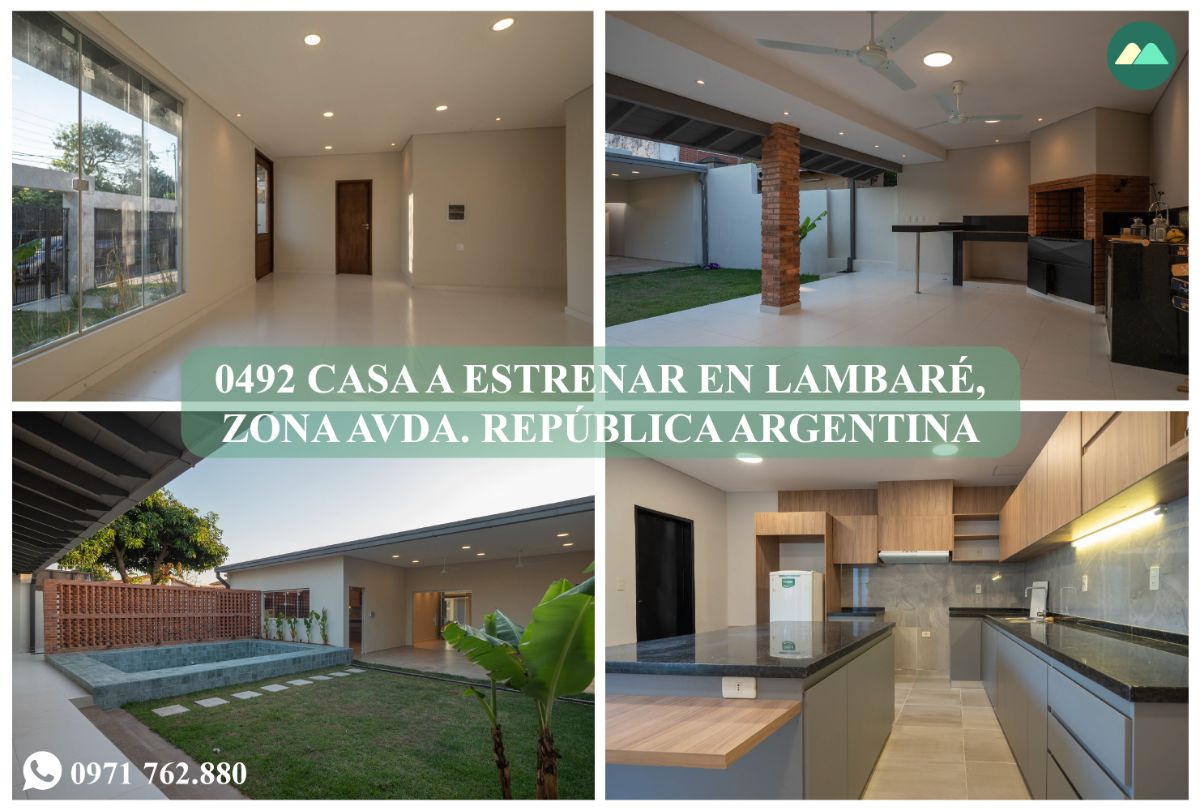 0492 CASA A ESTRENAR EN LAMBARÉ, ZONA AVDA. REPÚBLICA ARGENTINA