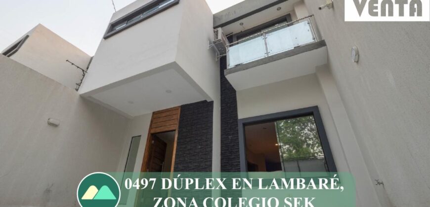0497 DÚPLEX EN LAMBARÉ, ZONA COLEGIO SEK
