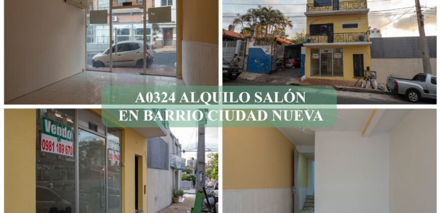 A0324 ALQUILO SALÓN COMERCIAL EN BARRIO CIUDAD NUEVA