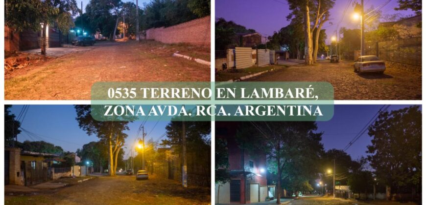 0535 TERRENO EN LAMBARÉ, ZONA AVDA. REPÚBLICA ARGENTINA