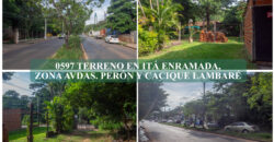 0597 TERRENO EN ITÁ ENRAMADA, ZONA AVDAS. PERÓN Y CACIQUE LAMBARÉ