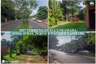 0597 TERRENO EN ITÁ ENRAMADA, ZONA AVDAS. PERÓN Y CACIQUE LAMBARÉ