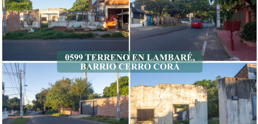 0599 TERRENO EN LAMBARÉ, BARRIO CERRO CORÁ